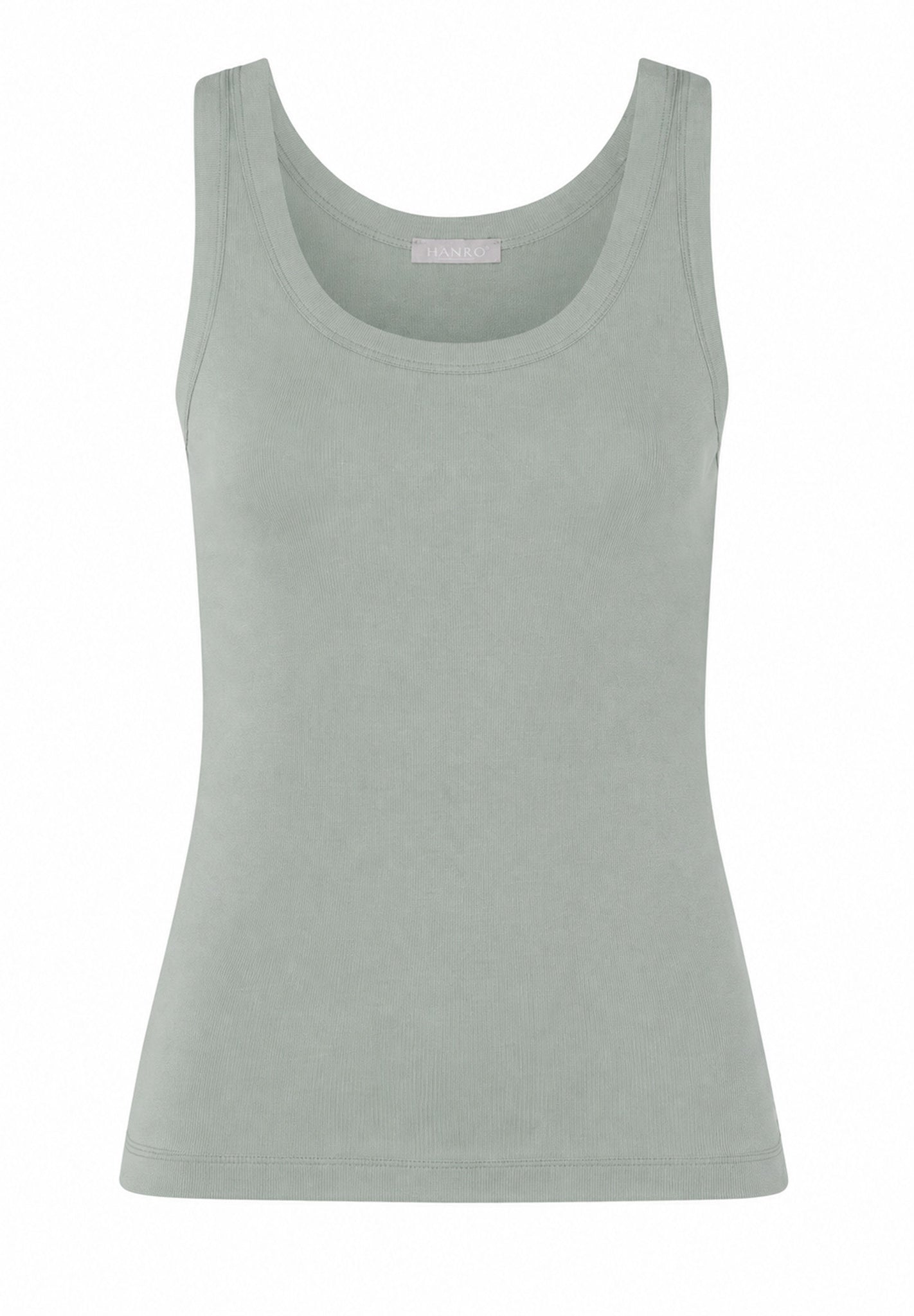 Front cutout view of HA green tea cotton Tank Top
