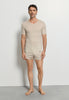 Full-body view of a men model wearing HA moon cotton S/SLV Shirt
