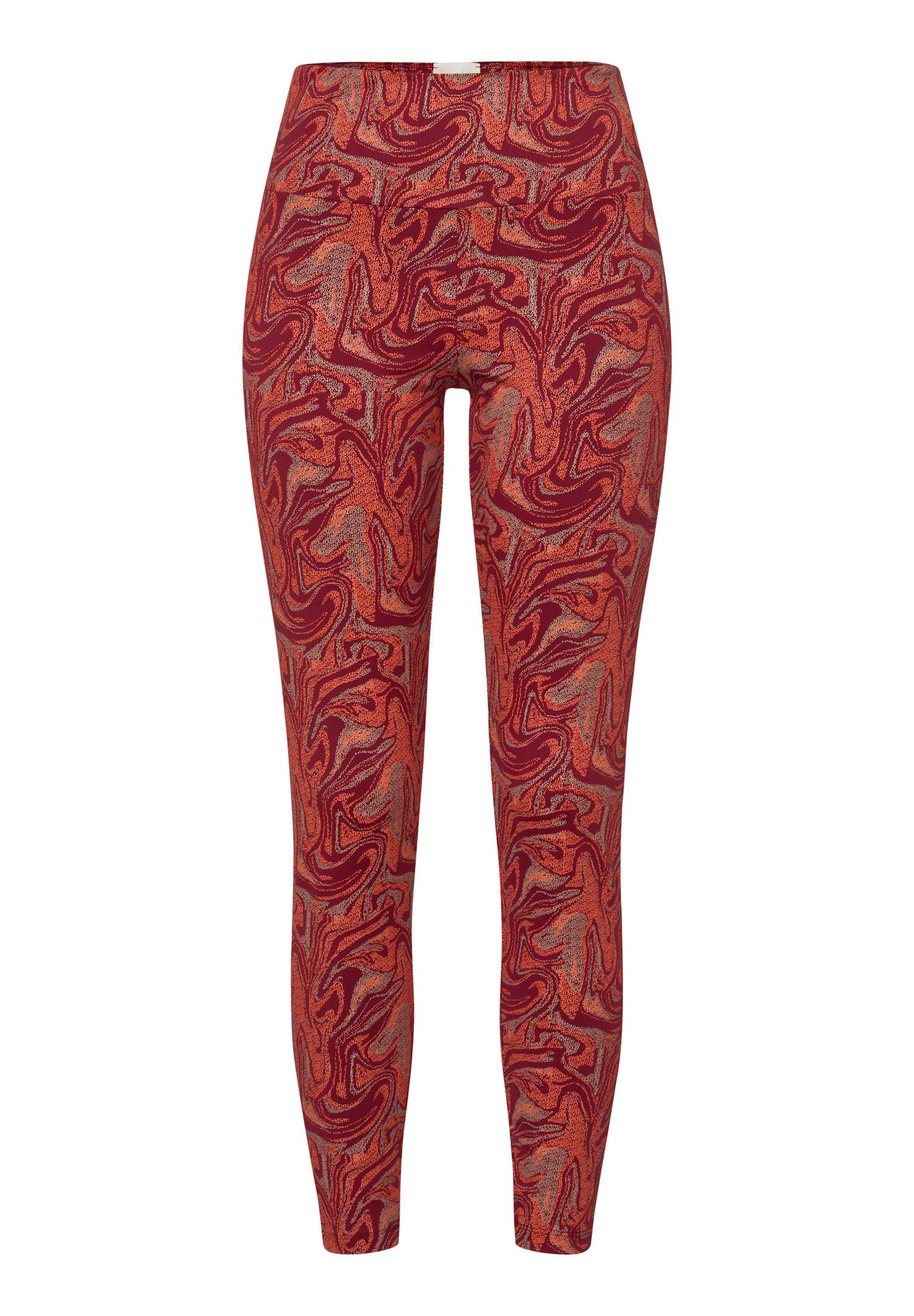 Front cutout view of HA graphic marble microfibre Leggings