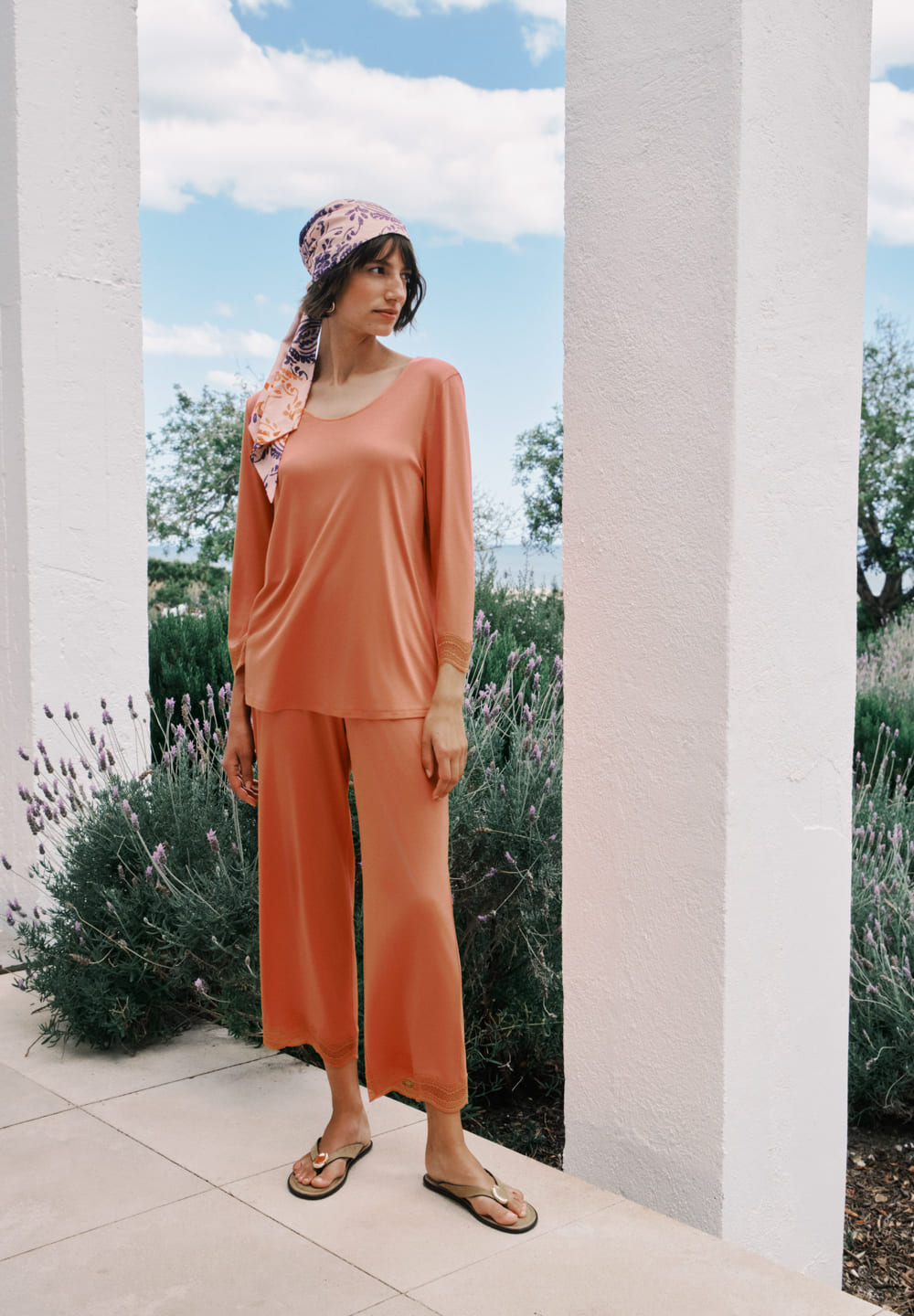 Cira NW L/SLV Pyjama Crop Pants | light carnelian 074743-072288
