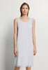 Front view of a women model wearing HA watery blue cotton Sleeveless Nightdress 90cm