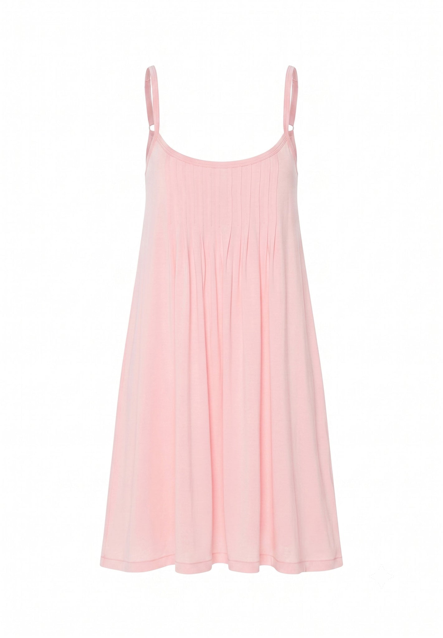 Front cutout view of HA coral pink cotton Spaghetti Dress 90cm