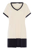 Front cutout view of HA antique white cotton S/SLV Nightdress 85cm