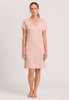 Full-body view of a women model wearing HA morning glow modal/viscose/tencel S/SLV Nightdress 100cm