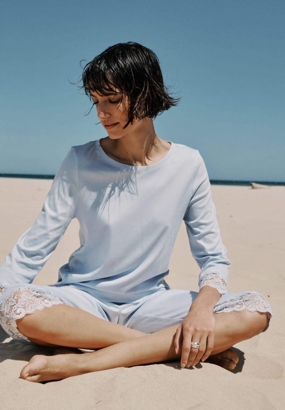 Moments NW 3/4 SLV Pajama | blue dove 077928-072581
