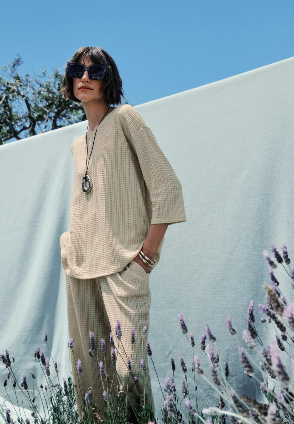 Summer Knits 3/4 SLV Shirt | oyster gray 078907-072671