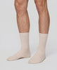 Front view of a women model wearing HA light linen wool Socks