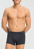 Front view of a men model wearing HA charcoal melange modal/viscose/tencel Pants