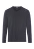 Front cutout view of HA charcoal melange modal/viscose/tencel L/SLV Shirt V-Neck