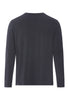 Back cutout view of HA charcoal melange modal/viscose/tencel L/SLV Shirt V-Neck