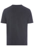 Back cutout view of HA charcoal melange modal/viscose/tencel S/SLV Shirt V-Neck
