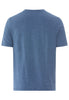 Back cutout view of HA tanzanite melange modal/viscose/tencel S/SLV Shirt V-Neck