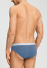 General view of a men model wearing HA stormy gray/tanzanite cotton Briefs 2Pack