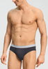 General view of a men model wearing HA charcoal art / smokey olive cotton Briefs 2Pack