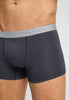 Close-up view of a men model wearing HA stormy gray/tanzanite cotton Pants 2Pack