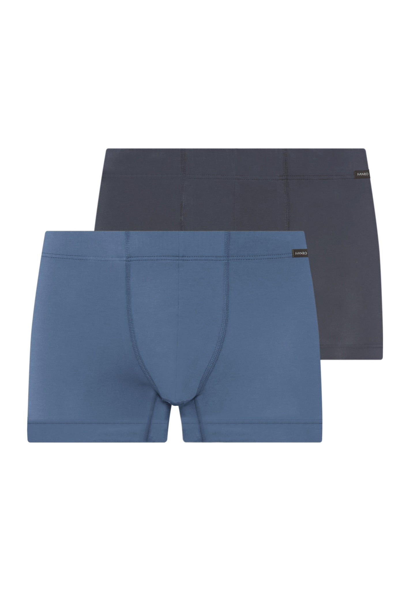 Front cutout view of HA stormy gray/tanzanite cotton Pants 2Pack