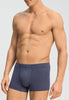 General view of a men model wearing HA stormy gray/tanzanite cotton Pants 2Pack