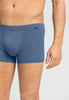 Close-up view of a men model wearing HA stormy gray/tanzanite cotton Pants 2Pack