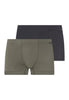 Front cutout view of HA charcoal art / smokey olive cotton Pants 2Pack