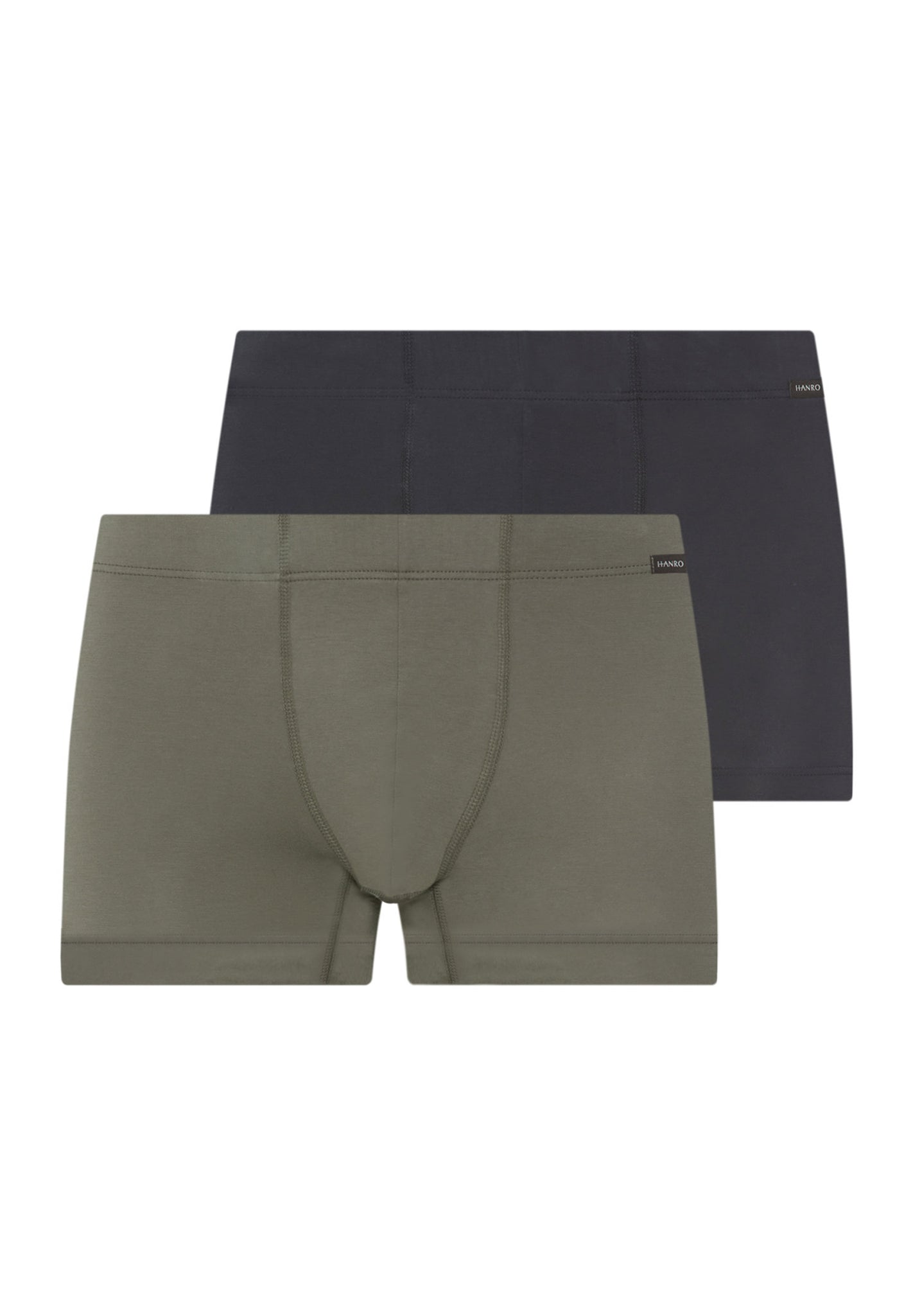 Front cutout view of HA charcoal art / smokey olive cotton Pants 2Pack
