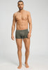 General view of a men model wearing HA charcoal art / smokey olive cotton Pants 2Pack