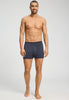 Full-body view of a men model wearing HA stormy gray cotton Boxers