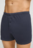 Close-up view of a men model wearing HA stormy gray cotton Boxers