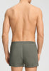 Back view of a men model wearing HA smokey olive cotton Boxers