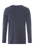 Back cutout view of HA stormy gray cotton L/SLV Henley Shirt