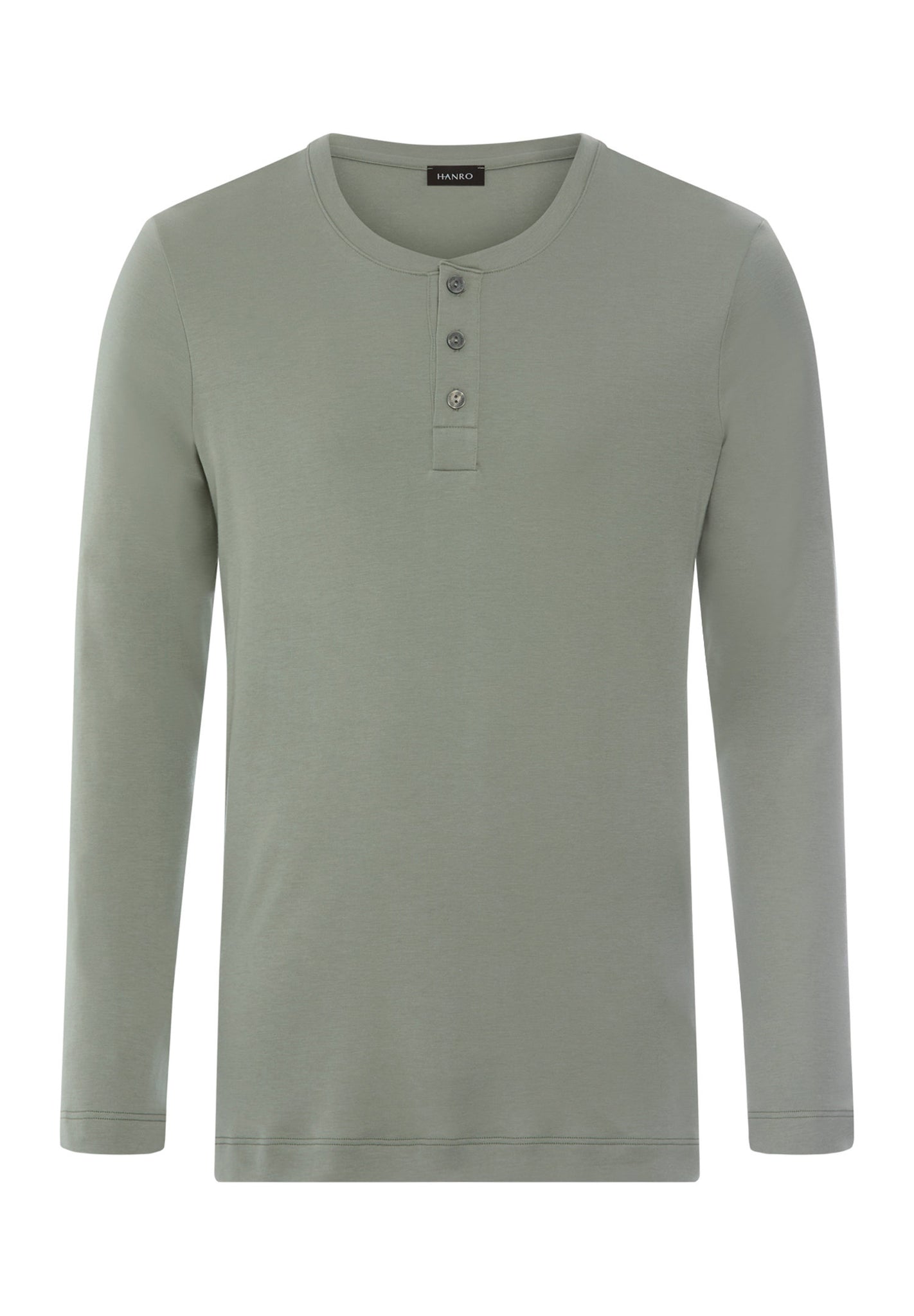 Front cutout view of HA shadow cotton L/SLV Henley Shirt