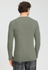 Back view of a men model wearing HA shadow cotton L/SLV Henley Shirt