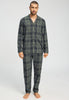 Front view of a men model wearing HA willow squares cotton L/SLV Pajama