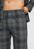 Close-up view of a men model wearing HA willow squares cotton L/SLV Pajama