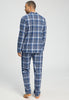 Back view of a men model wearing HA pacific squares cotton L/SLV Pajama