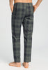 Back view of a men model wearing HA willow squares cotton Long Pants