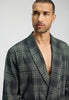 Close-up view of a men model wearing HA willow squares cotton Robe