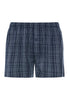 Front cutout view of HA checked blue cotton Boxers