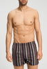 Front view of a men model wearing HA pinecone stripes cotton Boxers