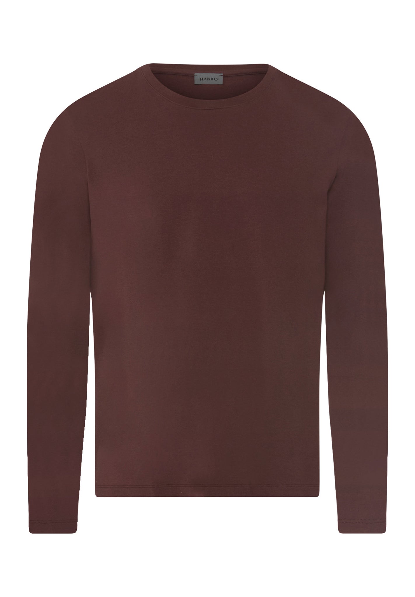 Front cutout view of HA glazed chocolate cotton L/SLV Shirt