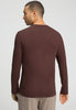 Back view of a men model wearing HA glazed chocolate cotton L/SLV Shirt