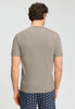Back view of a men model wearing HA wooly beige cotton S/SLV Shirt