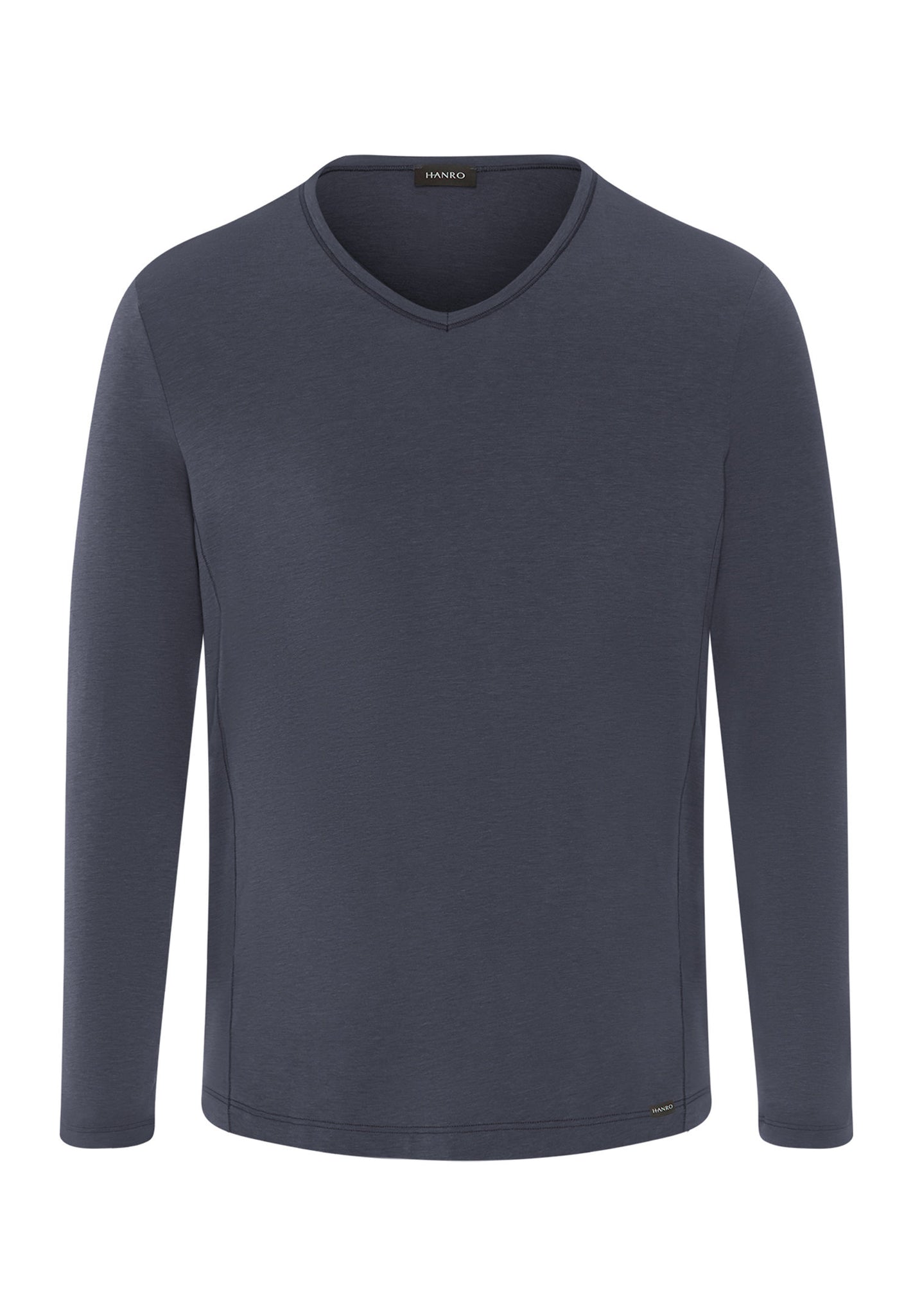 Front cutout view of HA stormy gray modal/viscose/tencel L/SLV Shirt V-Neck