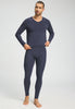 Full-body view of a men model wearing HA stormy gray modal/viscose/tencel Longlegs