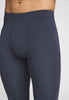 Close-up view of a men model wearing HA stormy gray modal/viscose/tencel Longlegs