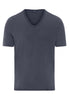 Front cutout view of HA stormy gray modal/viscose/tencel S/SLV Shirt V-Neck