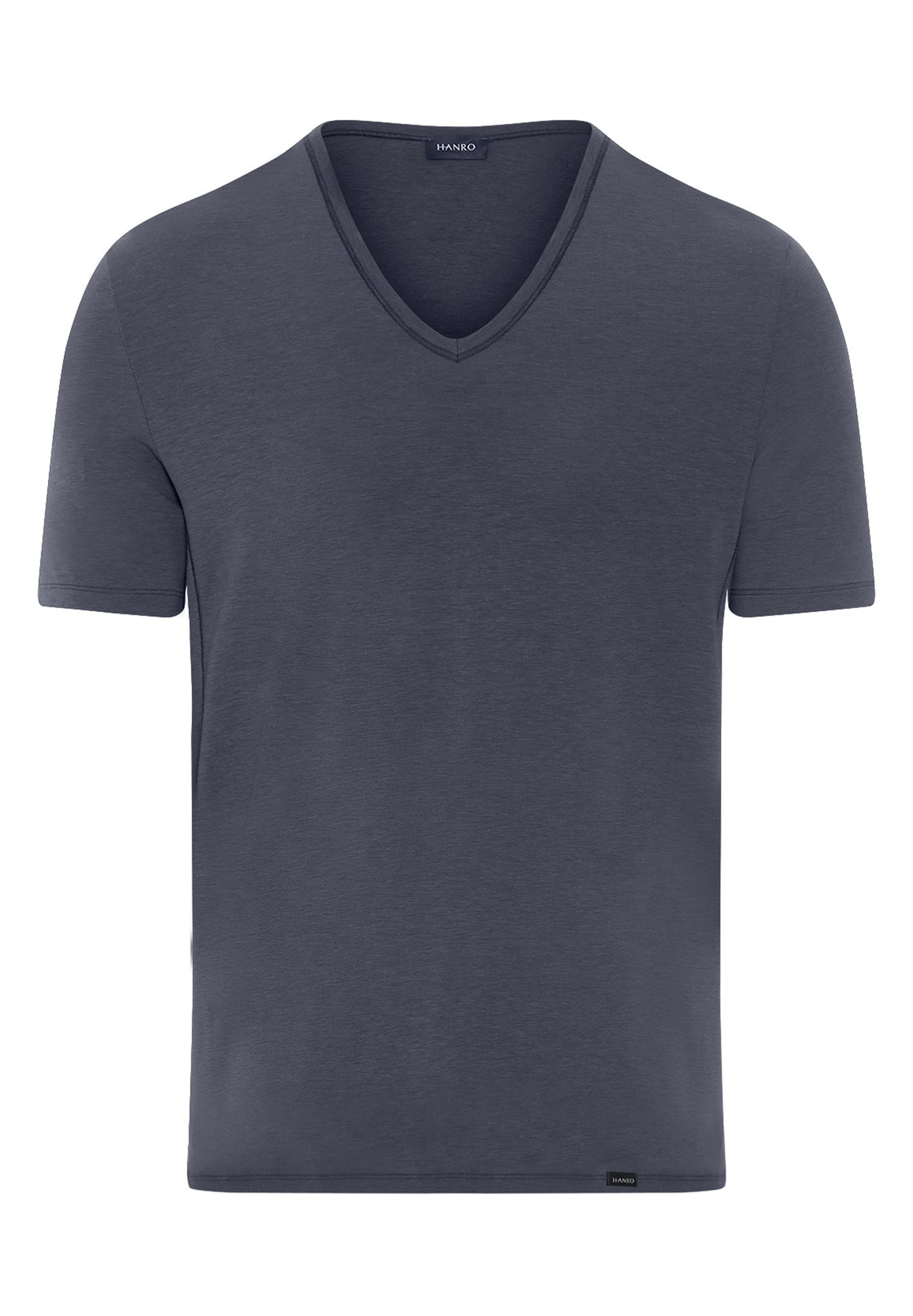 Front cutout view of HA stormy gray modal/viscose/tencel S/SLV Shirt V-Neck