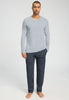 Front view of a men model wearing HA celestial night cotton L/SLV Pajama