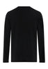 Back cutout view of HA black cotton L/SLV Shirt