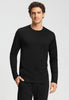 Front view of a men model wearing HA black cotton L/SLV Shirt