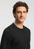 Close-up view of a men model wearing HA black cotton L/SLV Shirt